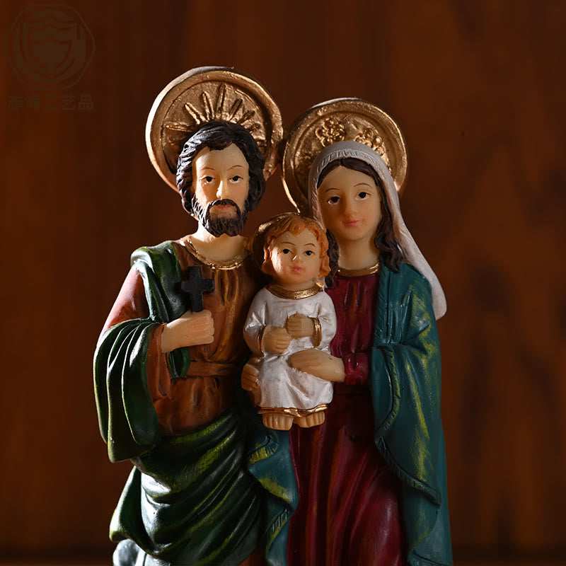 Christiandiscipleshop Colored Style Holy Family Figurine Set Desktop Decorations Ornament