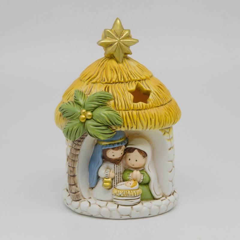 Christianartworkshop Cartoon Style Holy Family Figurine Set Desktop Decorations Ornament