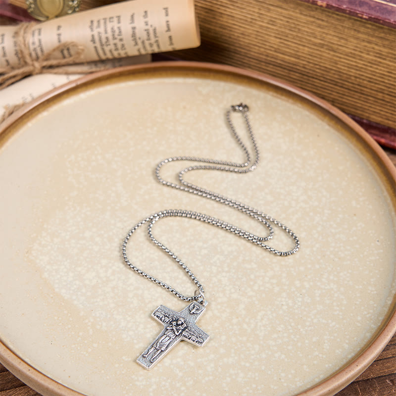 Christiandiscipleshop Retro Style Jesus and His Sheep The Good Shepherd Pendant Necklace