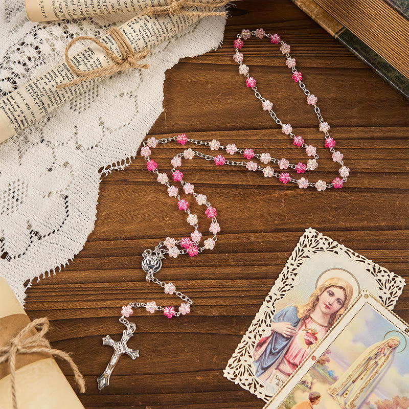 christiandiscipleshop Heart of Thorns & Our Lady of Guadalupe of 10mm Heart Green Glass Alloy Chain Rosary