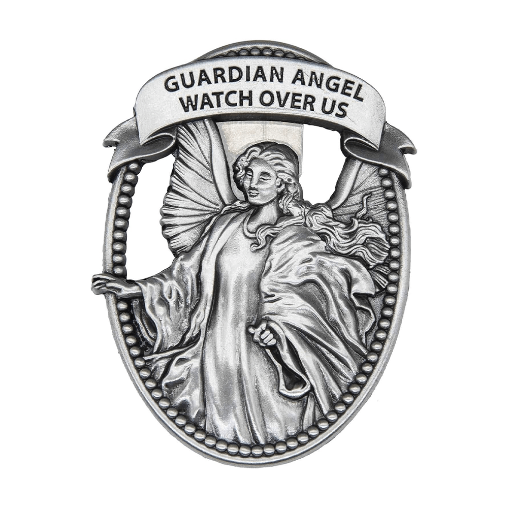 Christiandiscipleshop Guardian Angel Watch Over Us Blessed Your Journey Metal Visor Clips