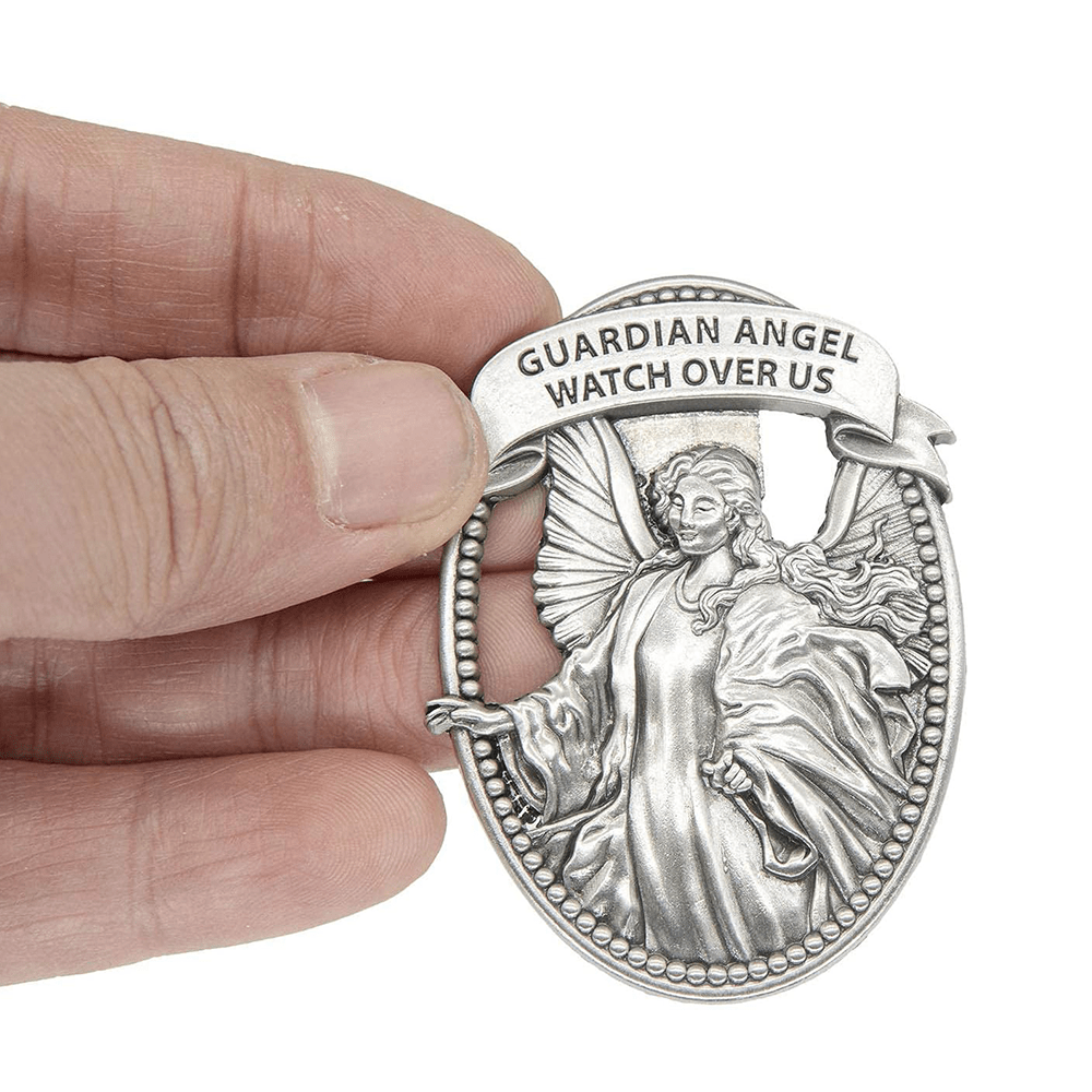 Christiandiscipleshop Guardian Angel Watch Over Us Blessed Your Journey Metal Visor Clips