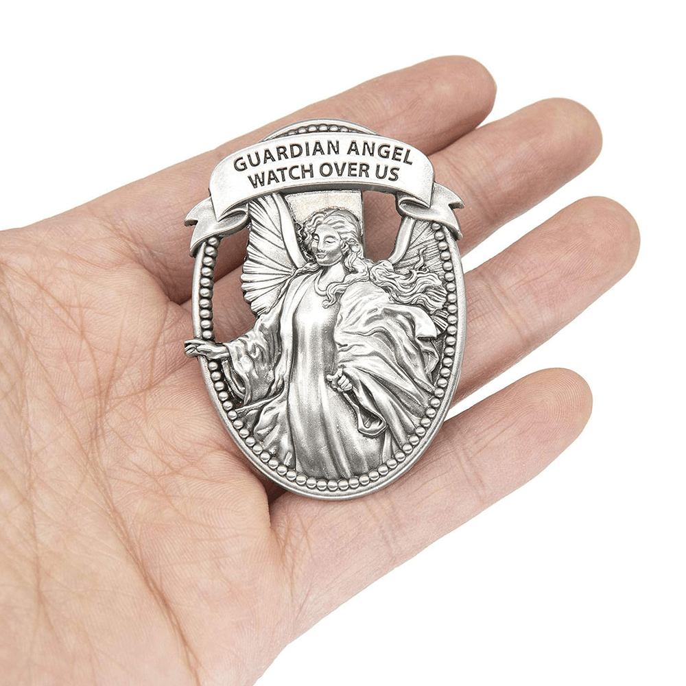Christiandiscipleshop Guardian Angel Watch Over Us Blessed Your Journey Metal Visor Clips