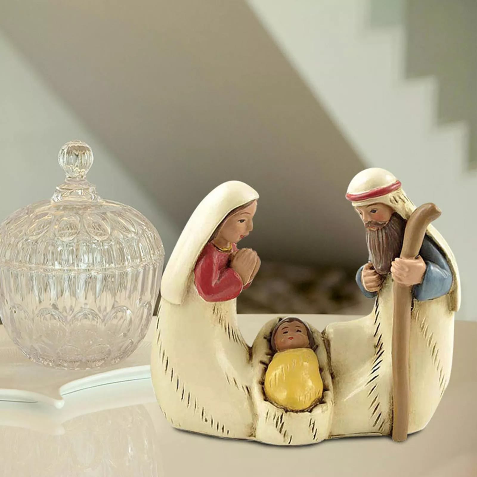 christiandiscipleshop Holy Family Nativity Figurine Set Desktop Decorations Ornament
