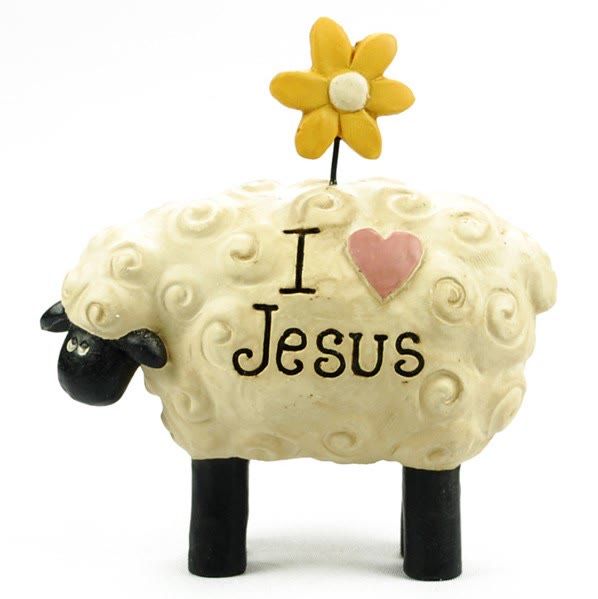 christiandiscipleshop I love Jesus The LORD is my shepherd Cute Little Sheep Desktop Ornament