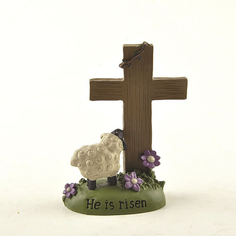 christiandiscipleshop He is Risen The LORD is my shepherd Cute Little Sheep Desktop Ornament