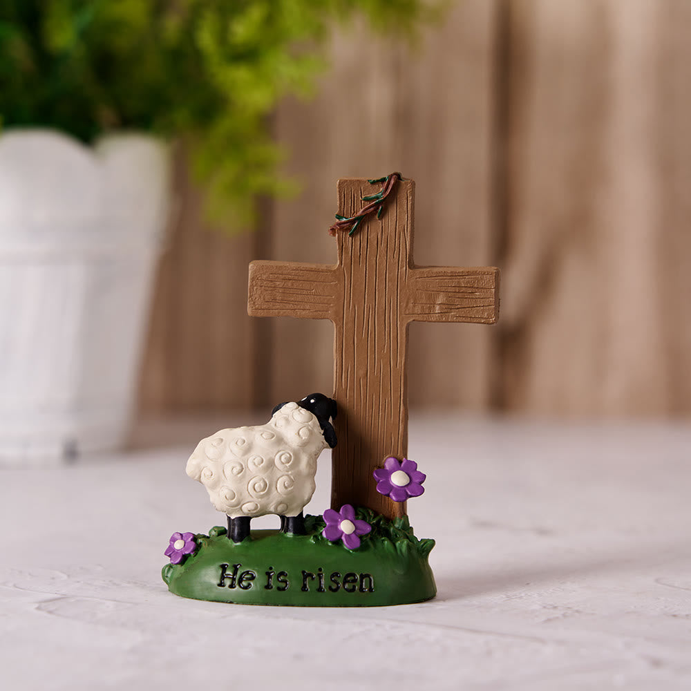 christiandiscipleshop He is Risen The LORD is my shepherd Cute Little Sheep Desktop Ornament