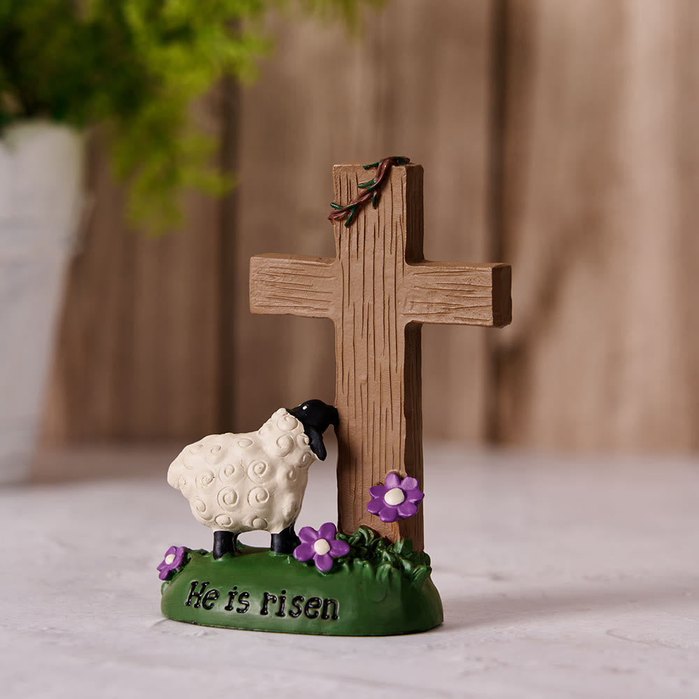 christiandiscipleshop He is Risen The LORD is my shepherd Cute Little Sheep Desktop Ornament