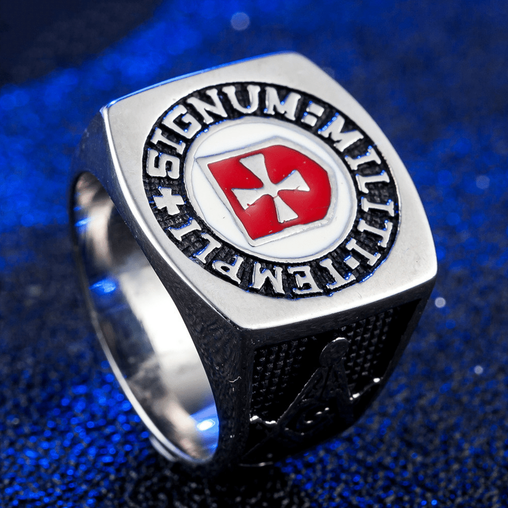Christiandiscipleshop Retro Classic Style Knights Templar Faith Ring - Signum: Militi Templi