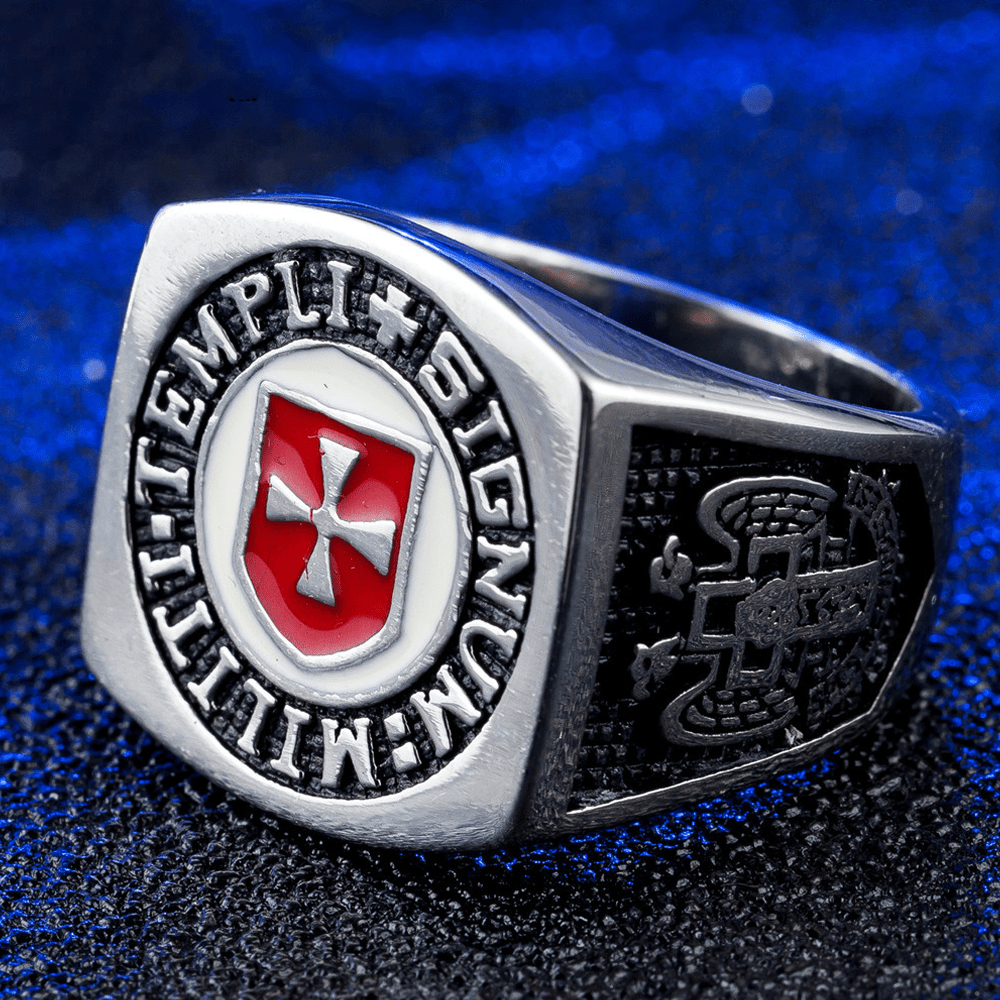 Christiandiscipleshop Retro Classic Style Knights Templar Faith Ring - Signum: Militi Templi