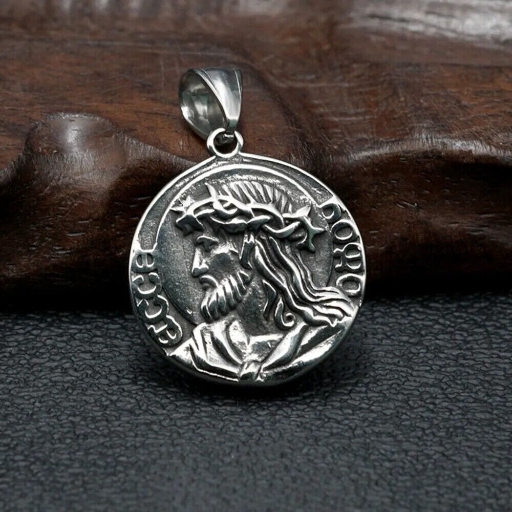 Christiandiscipleshop Classic Style Jesus & Mary Double-sides Icon Faith Pendant Necklace