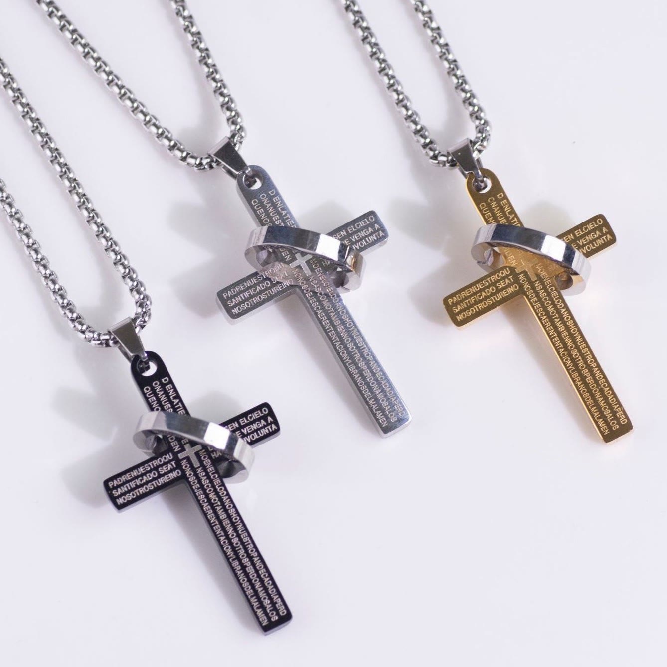 christiandiscipleshop Minimalist Bible Verse Cross with Ring Faith Pendant Necklace