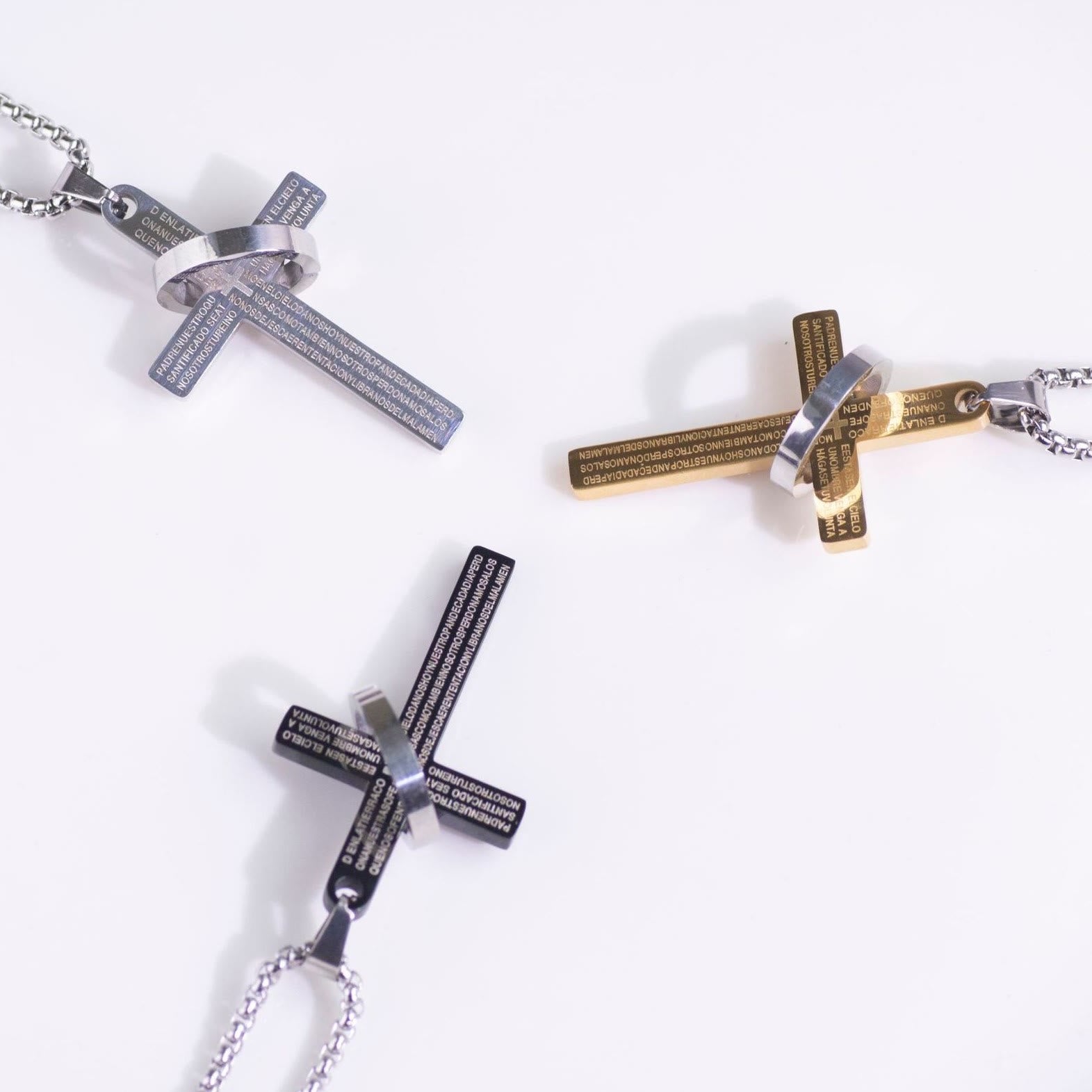 christiandiscipleshop Minimalist Bible Verse Cross with Ring Faith Pendant Necklace
