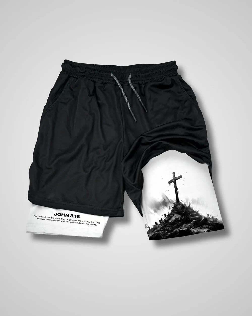 christiandiscipleshop John 3:16 The Cross Performance Shorts