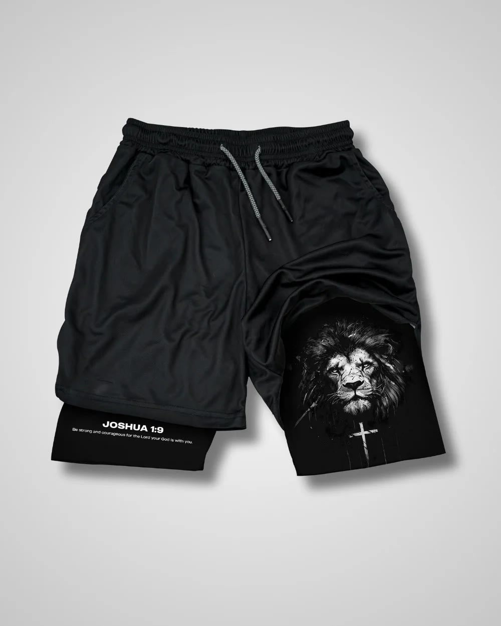 christiandiscipleshop Joshua 1:9 Lion Performance Shorts