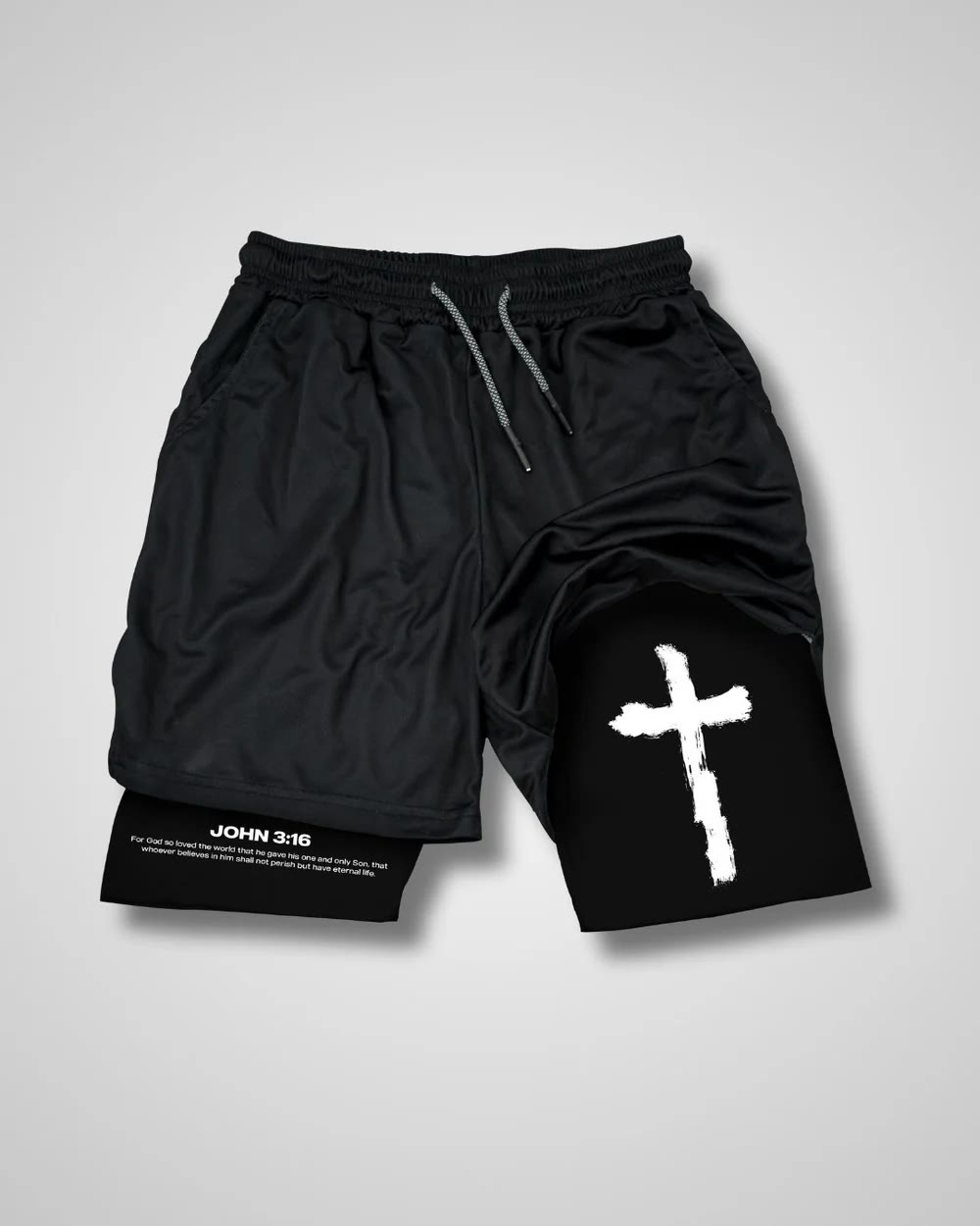 christiandiscipleshop John 3:16 Cross Performance Shorts