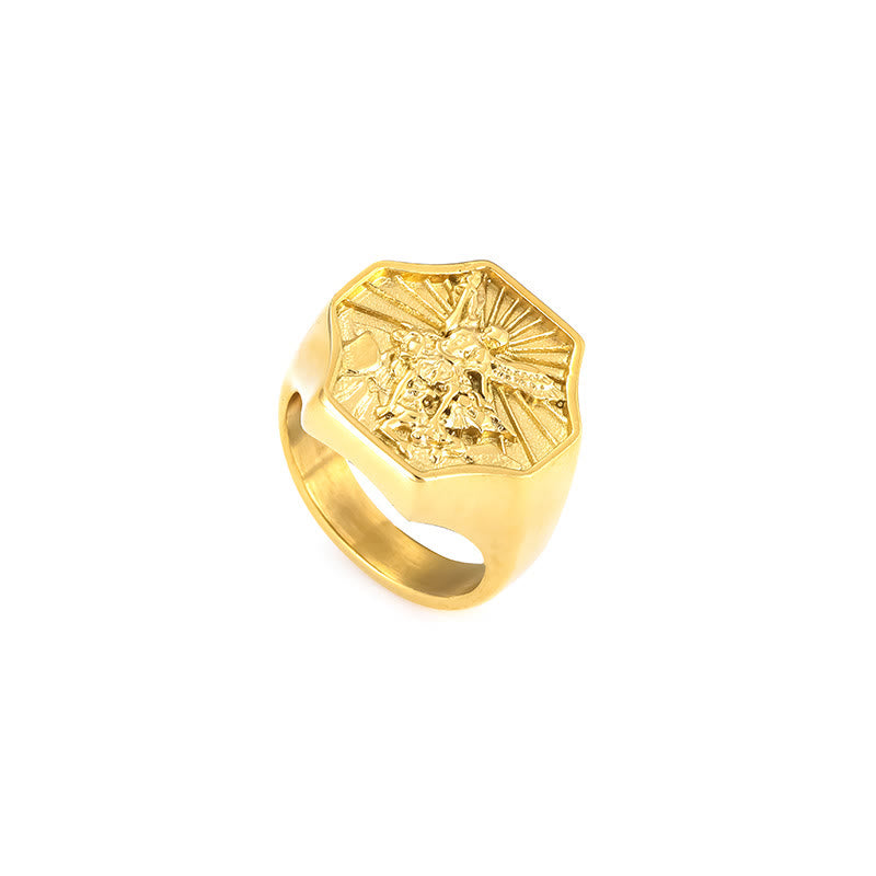 Christiandiscipleshop Exclusive Crafted Archangel St. Michael Ring - Expression of Daily Faith