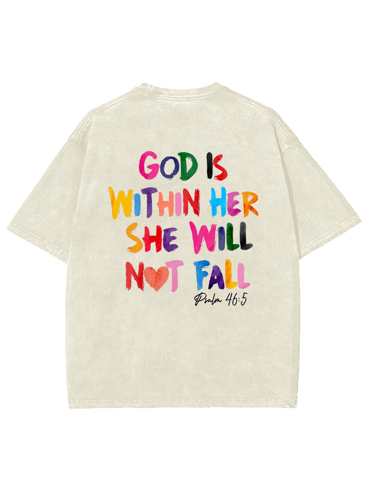 Christiandiscipleshop God Is Within Her She Will Not Fall Unisex Washed T-shirt