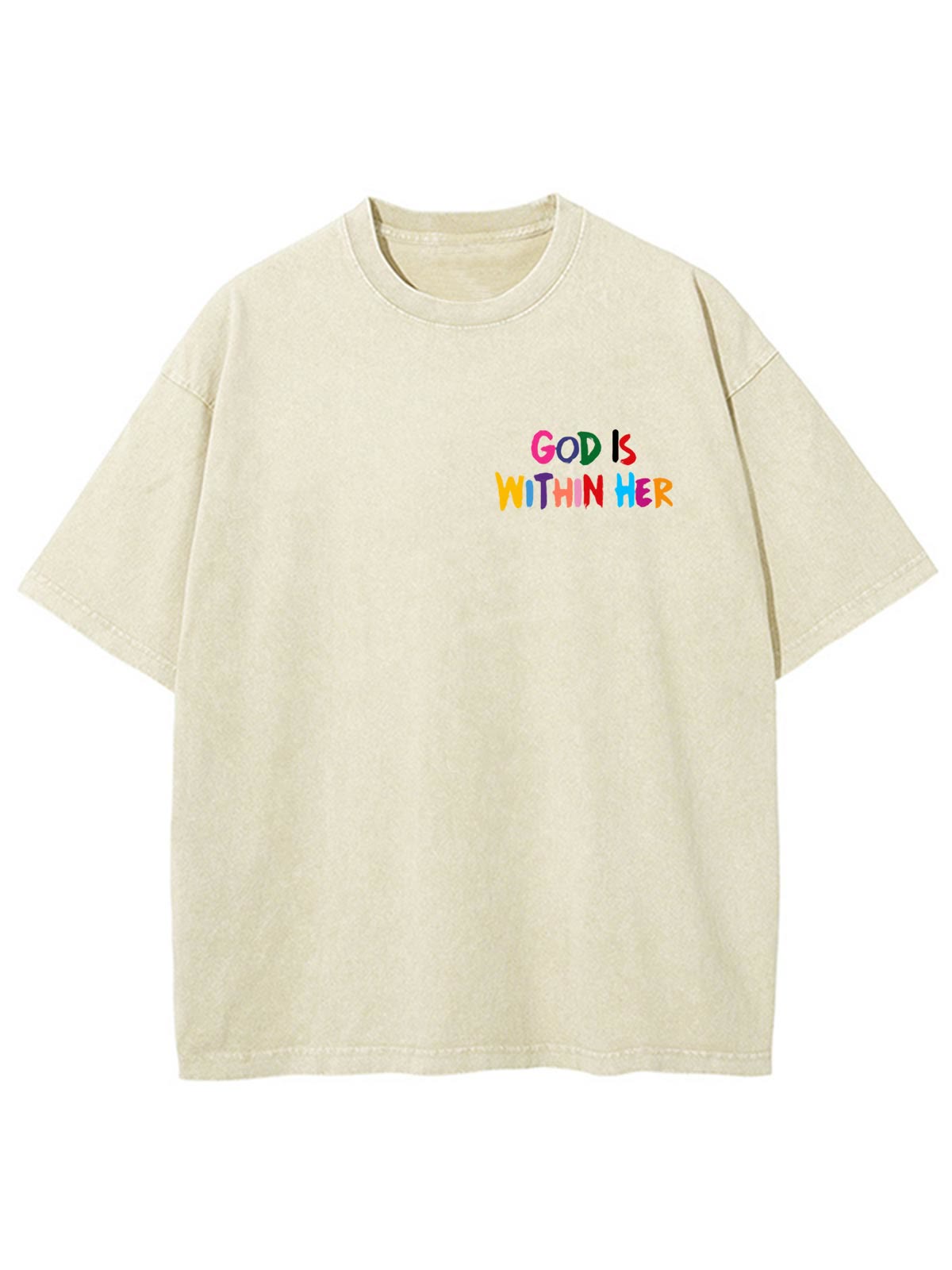 Christiandiscipleshop God Is Within Her She Will Not Fall Unisex Washed T-shirt