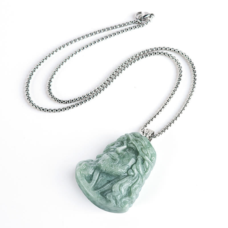 Christiandiscipleshop Sacred Serenity Jade Jesus Pendant Necklace - A Symbol of Divine Peace and Faith