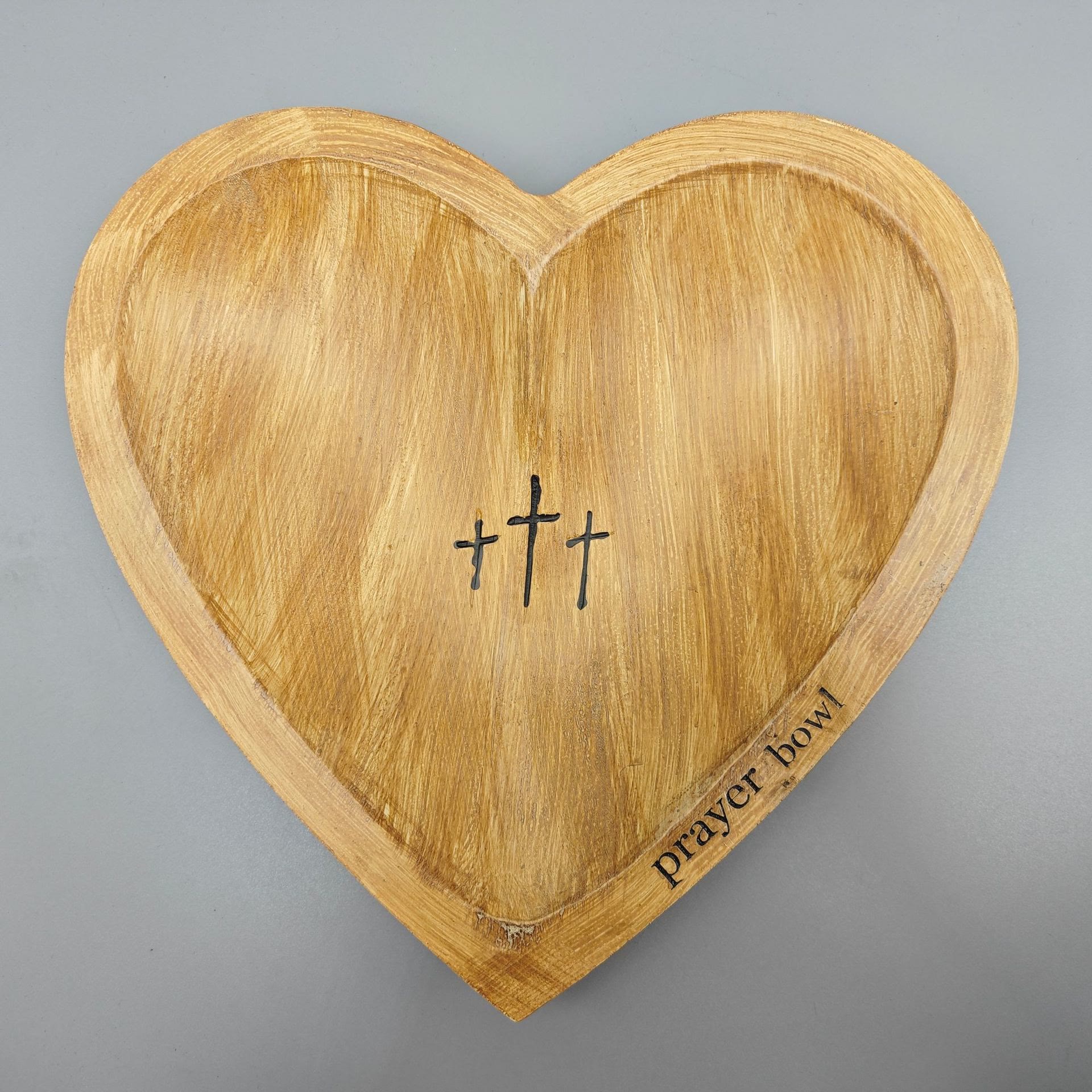 christiandiscipleshop Heartfelt Devotion Wooden Prayer Bowl - A Sacred Space for Your Prayers