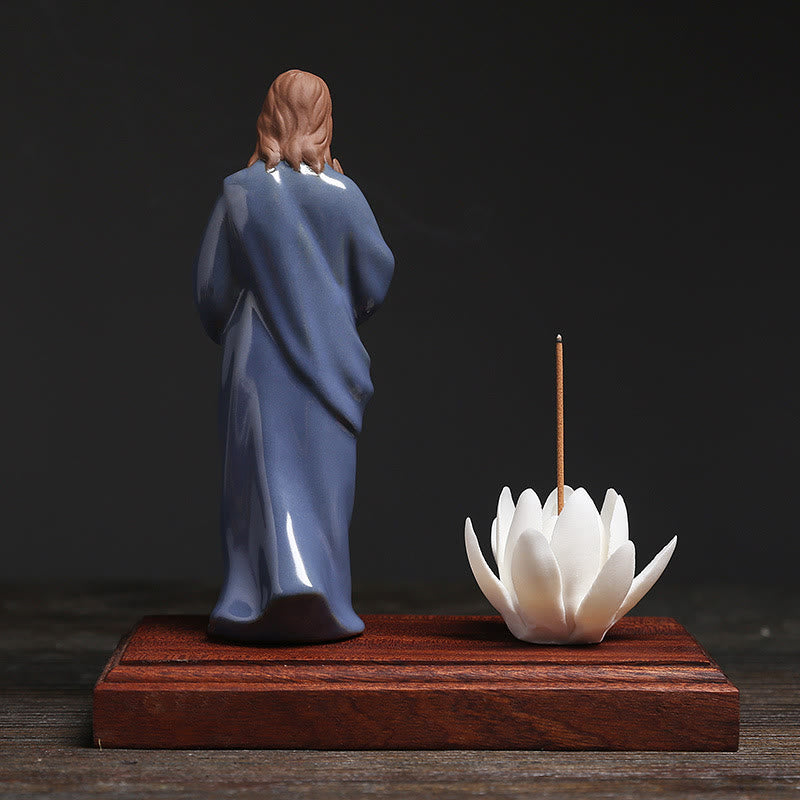 Christianartworkshop Classic Style Ceramics Virgin Mary & Jesus Incense Burner Desktop Decorations Ornament