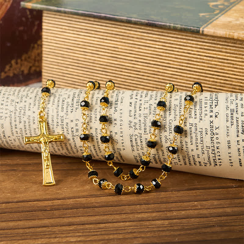 Christiandiscipleshop Our Lady of Fatima & Crucifix of 6mm Crystal Prayer Beads Rosary
