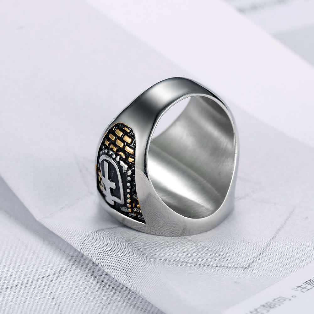 christiandiscipleshop Knights Templar Inspired - Symbol of Faith Cross Ring（Silver&Golden）