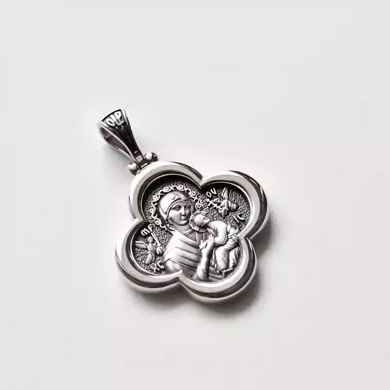Christiandiscipleshop Graceful Silver Madonna and Child Pendant - Symbol of Divine Love