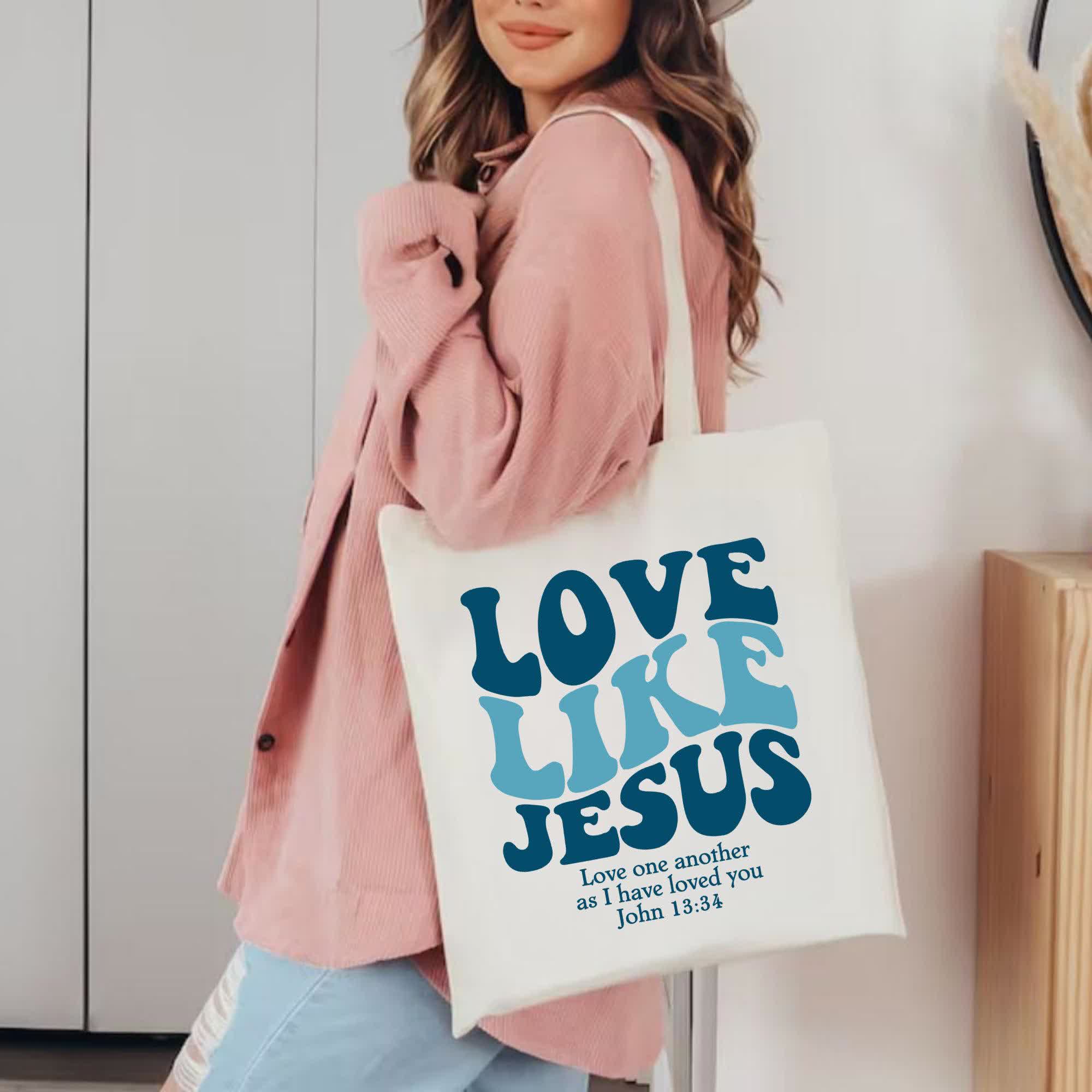 christiandiscipleshop Love Like Jesus - Inspirational Faith-Based Canvas Tote Bag