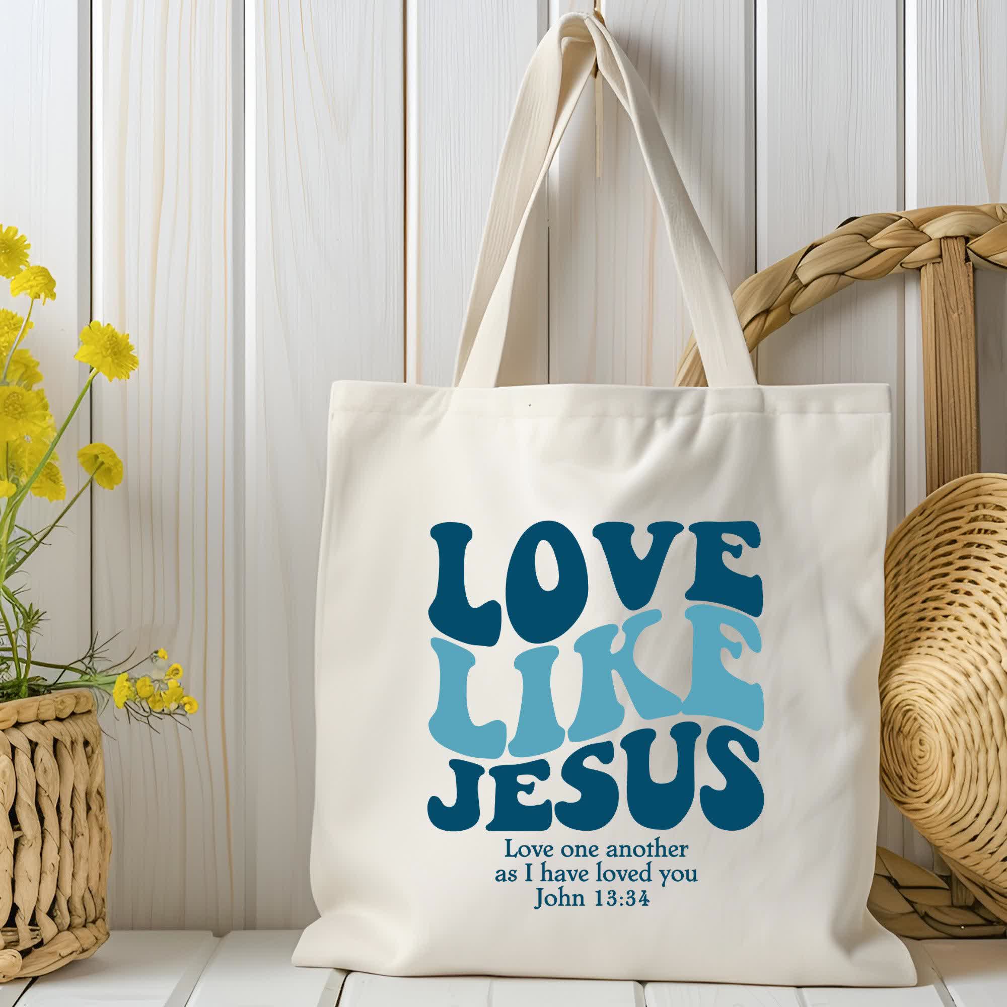 christiandiscipleshop Love Like Jesus - Inspirational Faith-Based Canvas Tote Bag