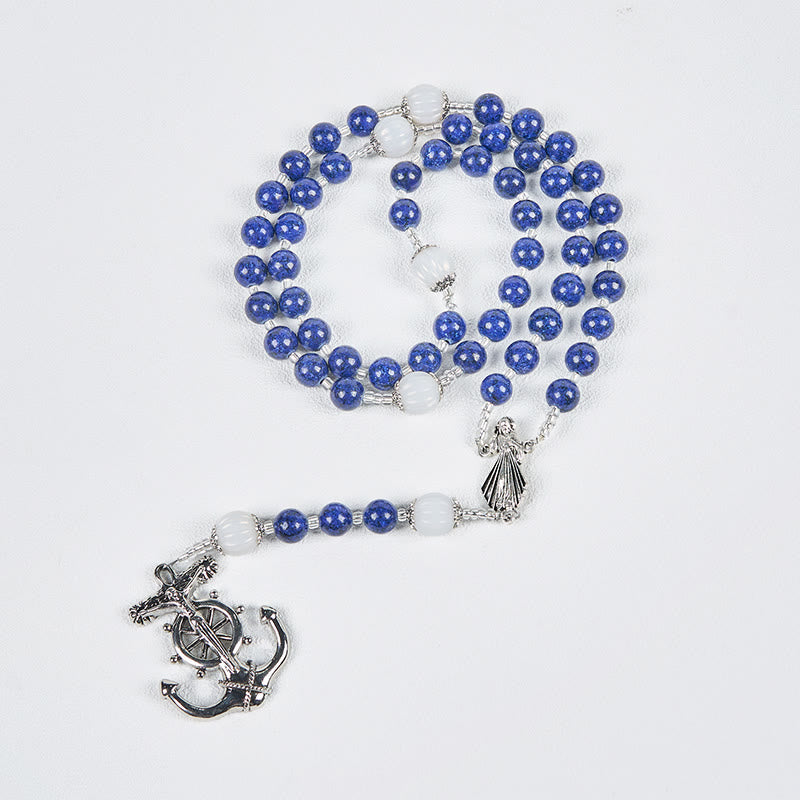 Christiandiscipleshop Ocean-Themed Divine Mercy Rosary with Anchor Charm - Embark on a Faithful Voyage with Christ