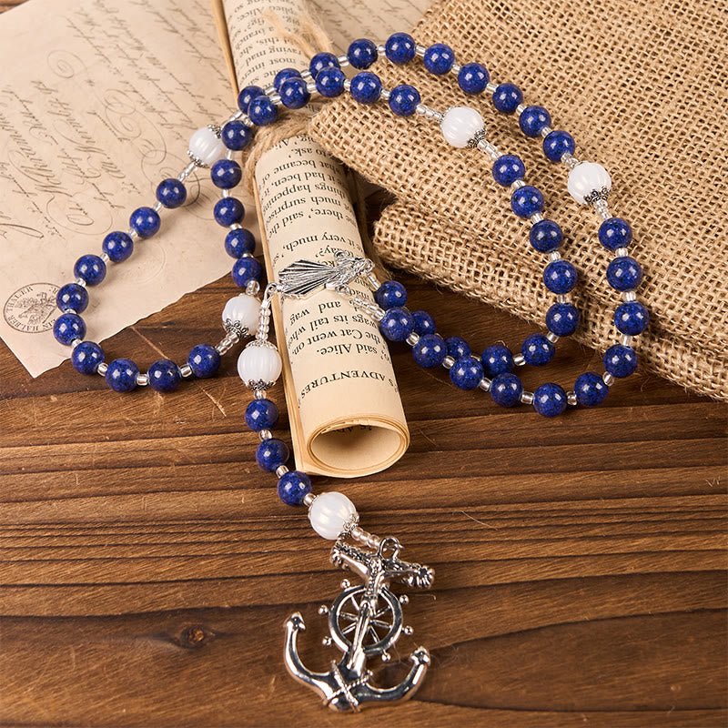 Christiandiscipleshop Ocean-Themed Divine Mercy Rosary with Anchor Charm - Embark on a Faithful Voyage with Christ