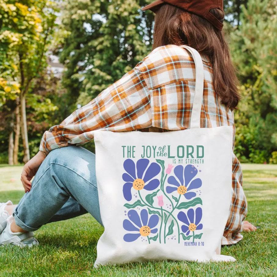 christiandiscipleshop The Joy Of The Lord Christian Canvas Tote Bag