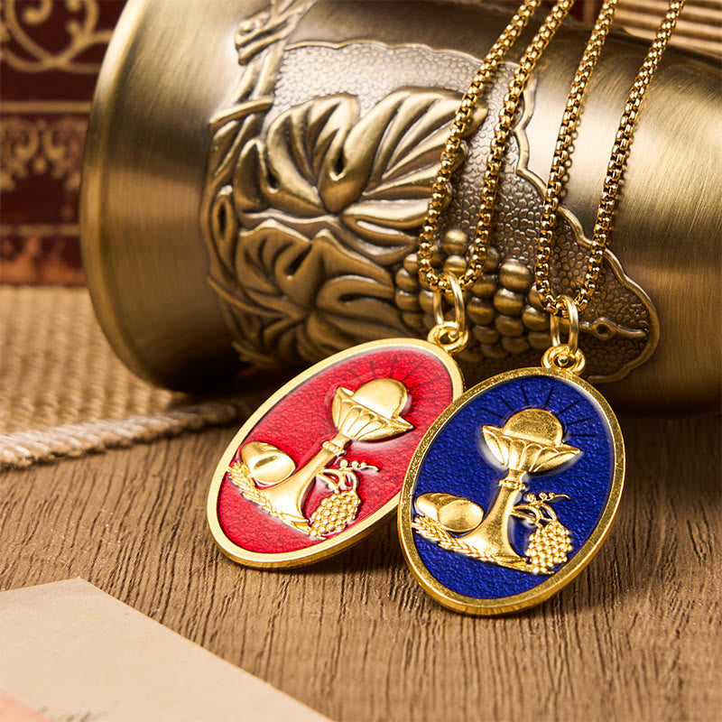 Christiandiscipleshop Red & Blue Eucharistic Chalice Necklace - Keep Your Faith Close