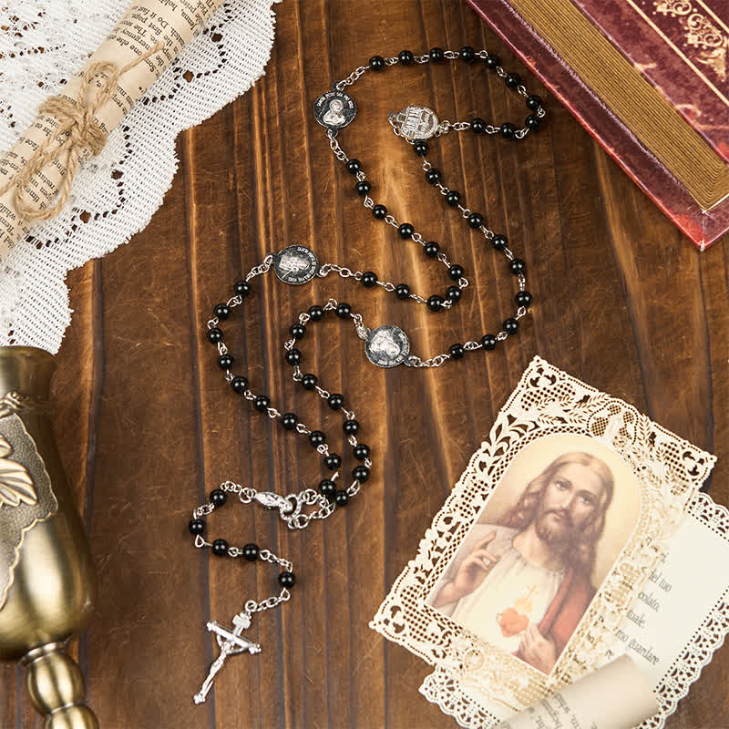 Christiandiscipleshop Crucifix & Our Lady of 8mm Pearl Prayer Beads Rosary (3 Colors)