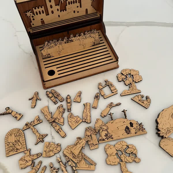 christiandiscipleshop Life of Jesus Wooden Easter Puzzle Set - A Journey Through His Life