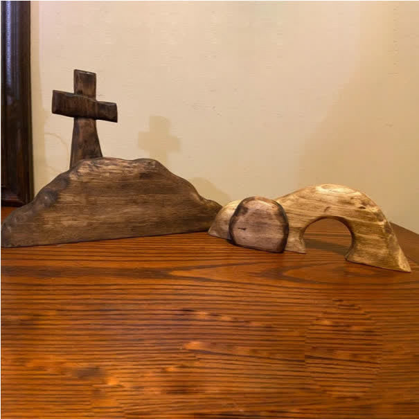 christiandiscipleshop He is Risen Wooden Empty Tomb Easter Ornament - Commemorate His Triumph