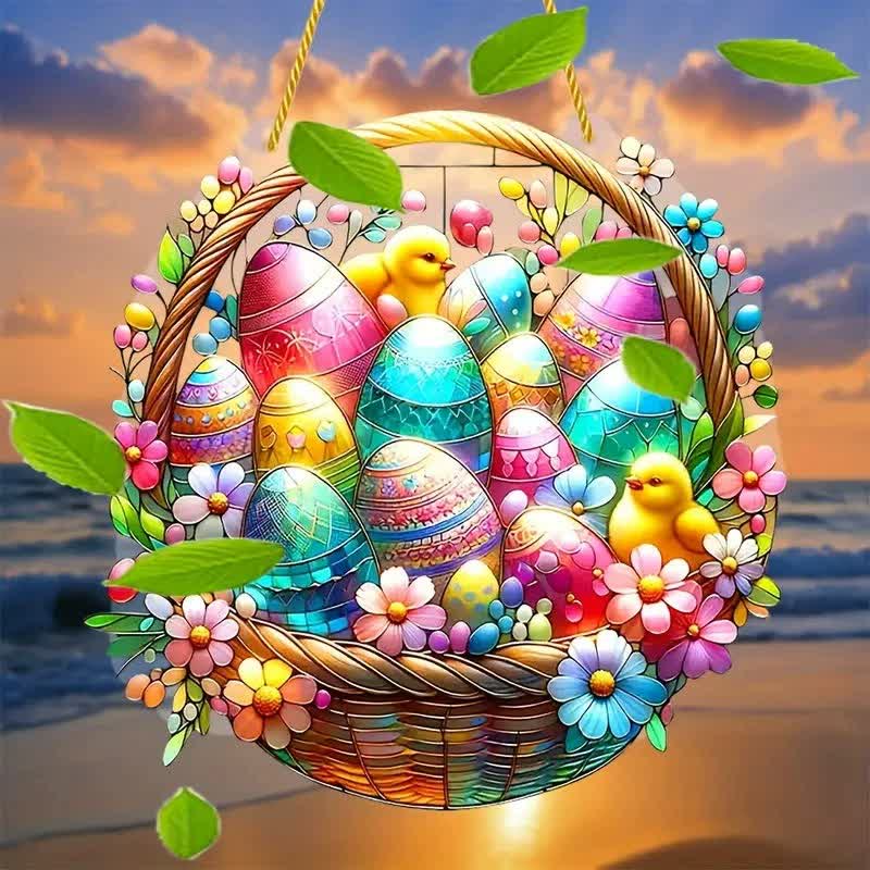 Christiandiscipleshop Easter Wonderland: Vibrant Egg Basket Hanging Ornament