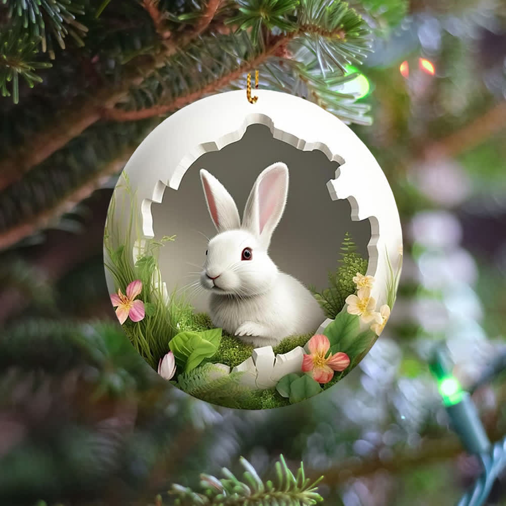 Christiandiscipleshop Easter Magic: Enchanted Bunny Garden Hanging Ornament