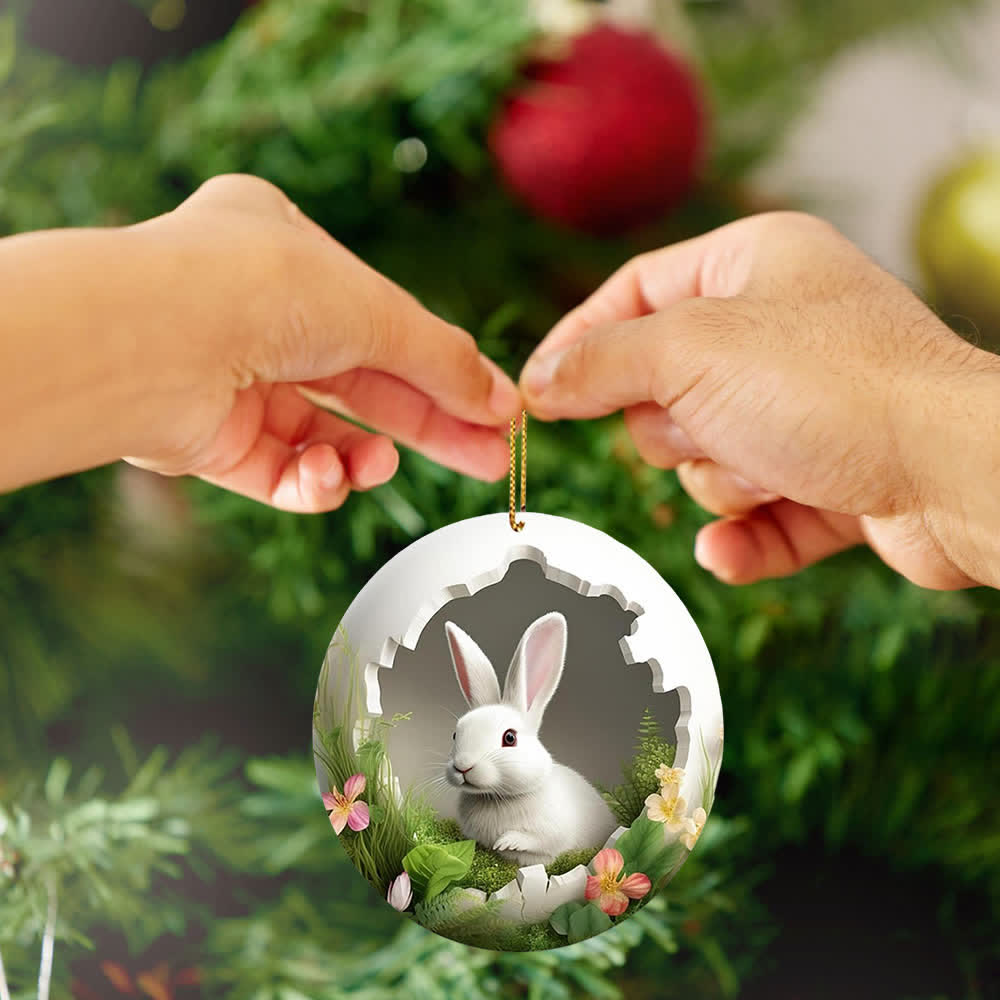 Christiandiscipleshop Easter Magic: Enchanted Bunny Garden Hanging Ornament