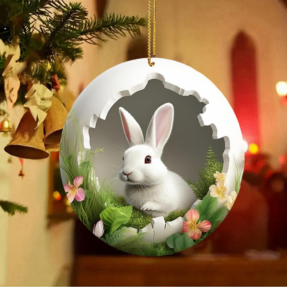 Christiandiscipleshop Easter Magic: Enchanted Bunny Garden Hanging Ornament