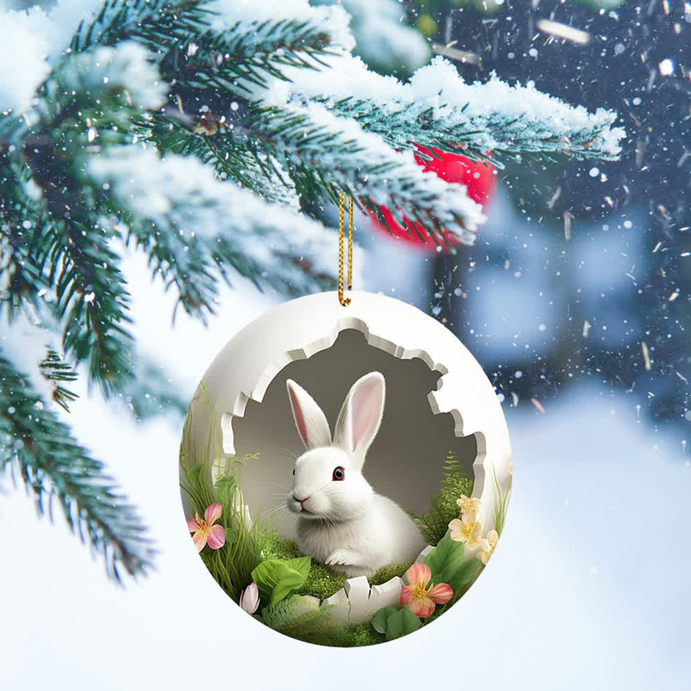 Christiandiscipleshop Easter Magic: Enchanted Bunny Garden Hanging Ornament