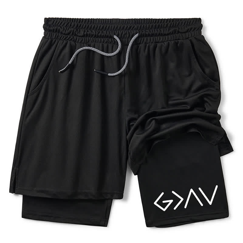 Christiandiscipleshop Geometric Logo Stylish Black Athletic Shorts