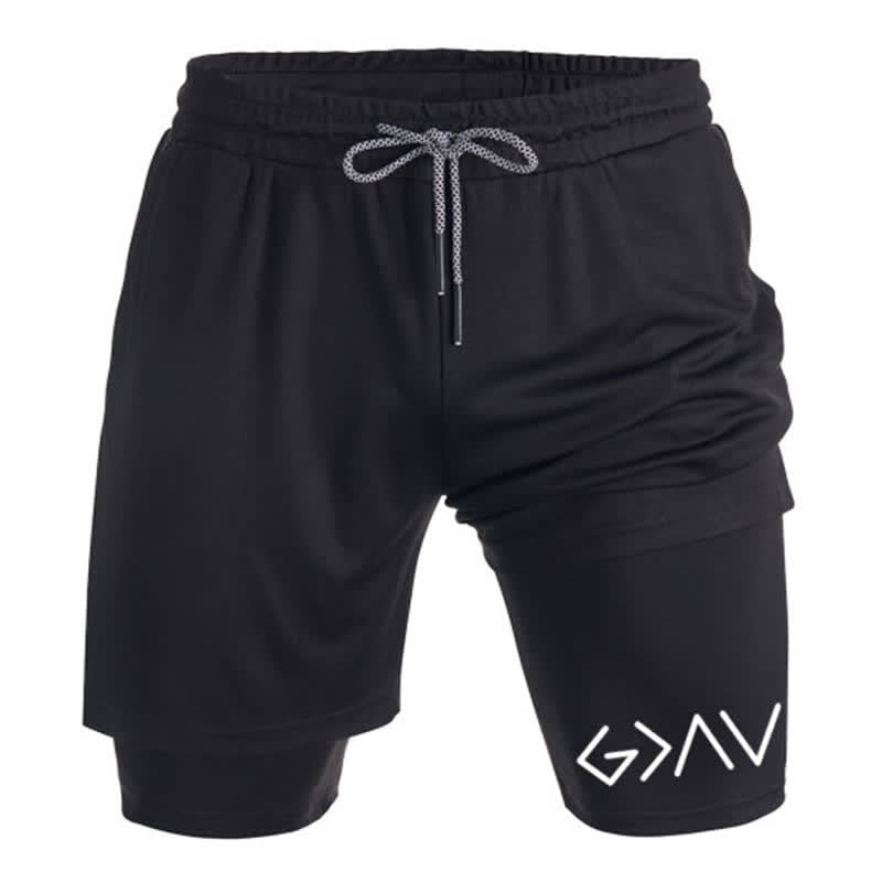 Christiandiscipleshop Geometric Logo Stylish Black Athletic Shorts