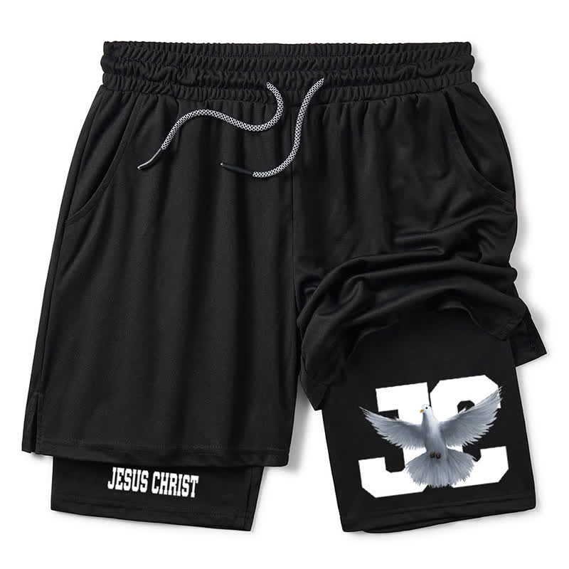 Christiandiscipleshop Dove and Cross Black Athletic Shorts