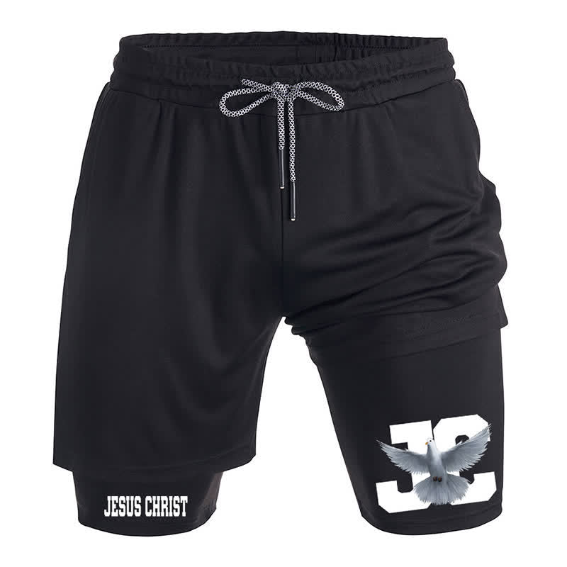 Christiandiscipleshop Dove and Cross Black Athletic Shorts