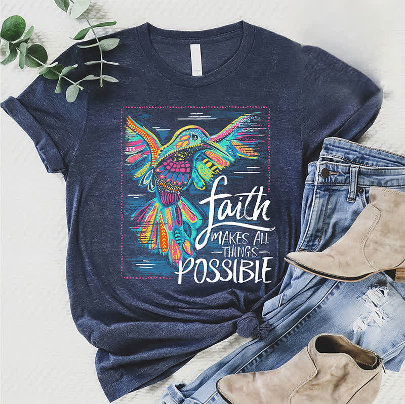 Christiandiscipleshop Faith's Flight: Vibrant Hummingbird T-Shirt