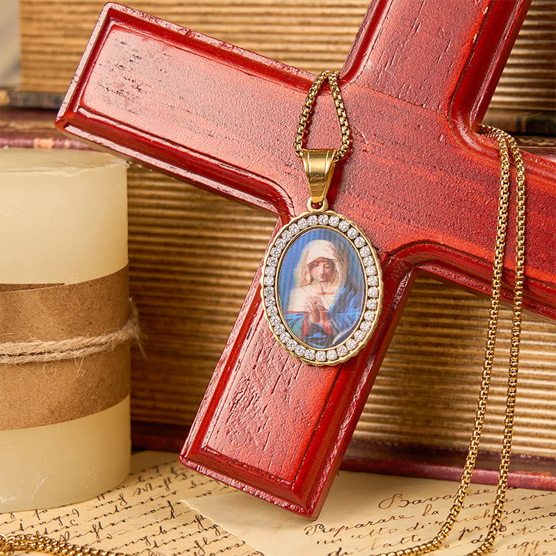 Christiandiscipleshop Our Lady Pray For Us - Holy Mary in Prayer Necklace A Profound Symbol of Devotion