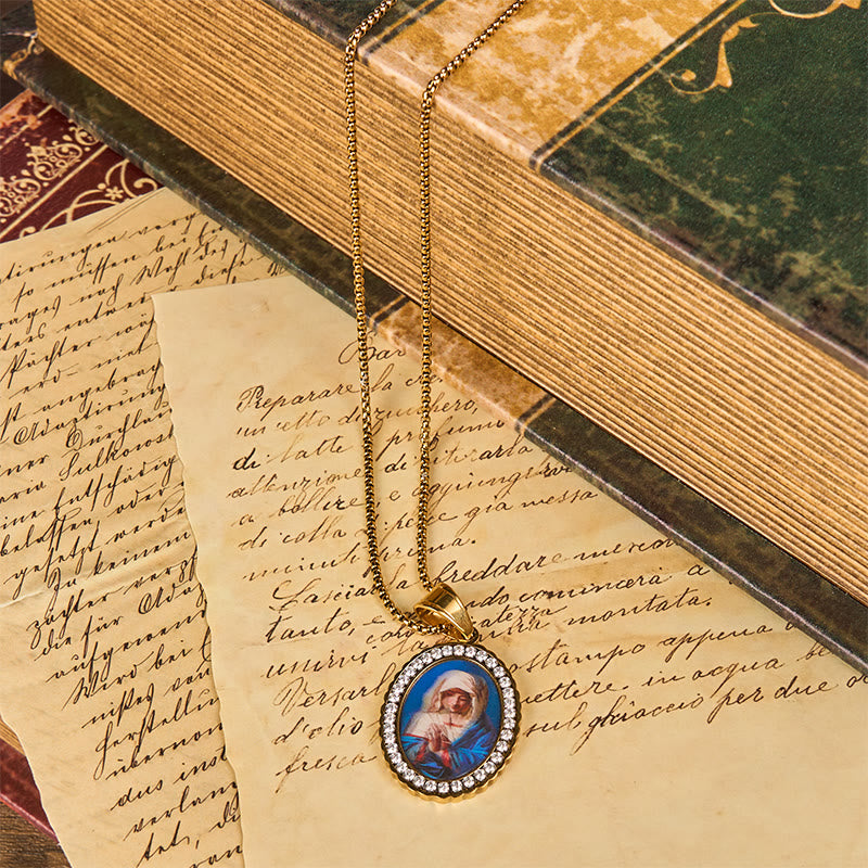 Christiandiscipleshop Our Lady Pray For Us - Holy Mary in Prayer Necklace A Profound Symbol of Devotion